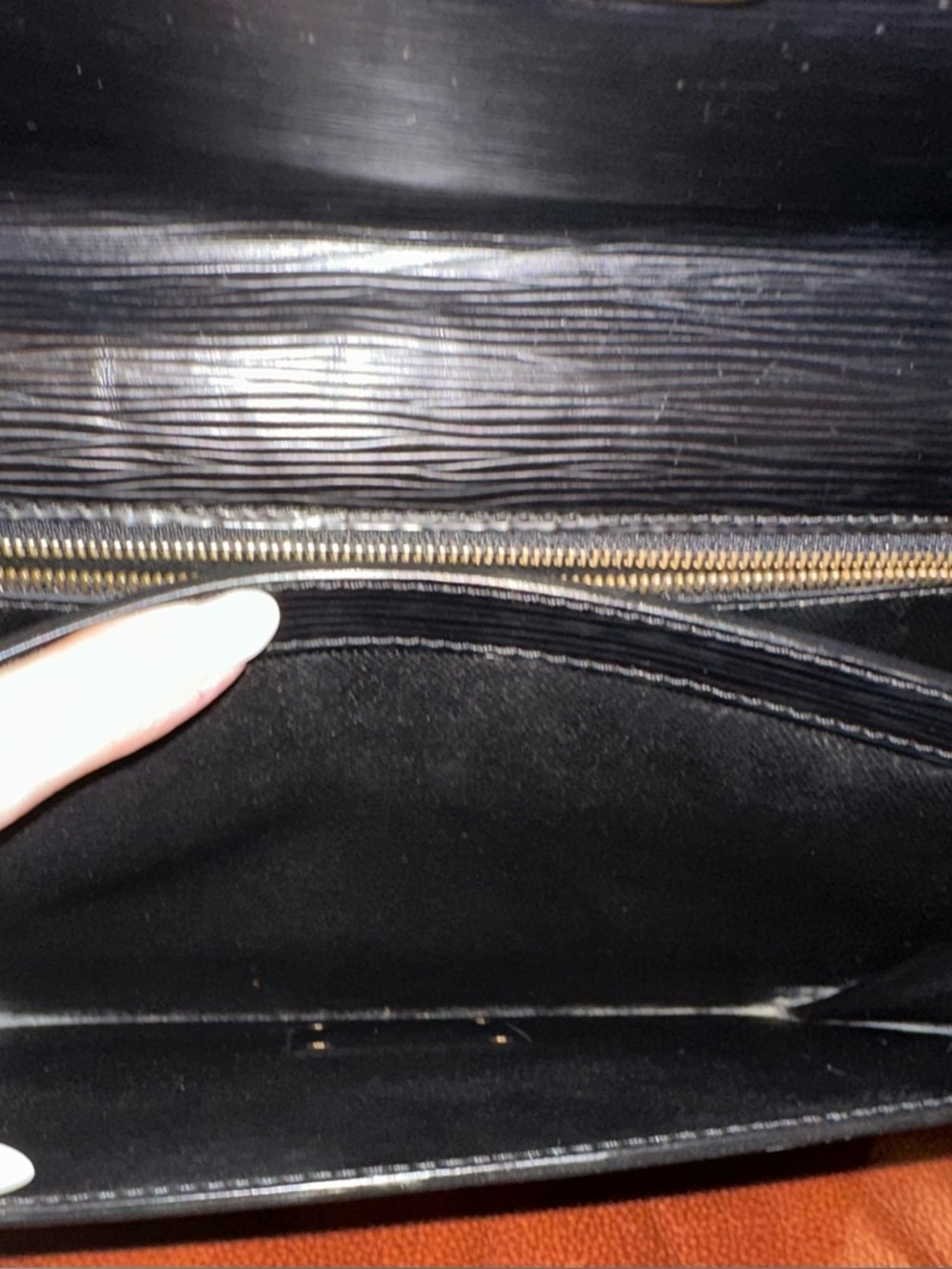 LV Noir Epi Leather Sellier Dragonne Clutch Pouchette EUC Like New! FRANCE 2004 - Picture 10 of 12